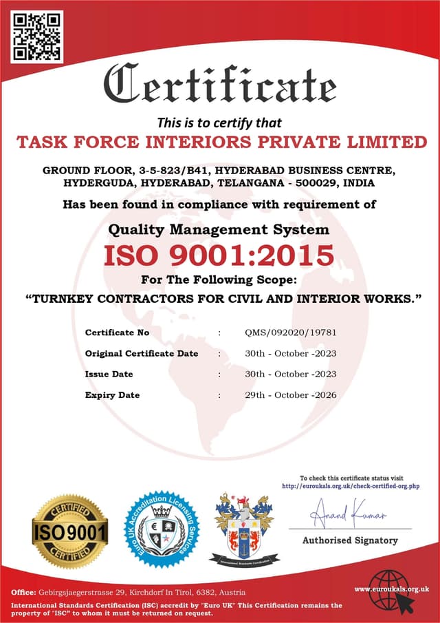 Taskforce Interiors | Complete Interior Fit-out Solutions